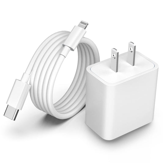 Premium 20W PD Wall Charger Adapter & Fast Charging Lightning Cable Kit for iPhone 14/13/12/11 Pro Max